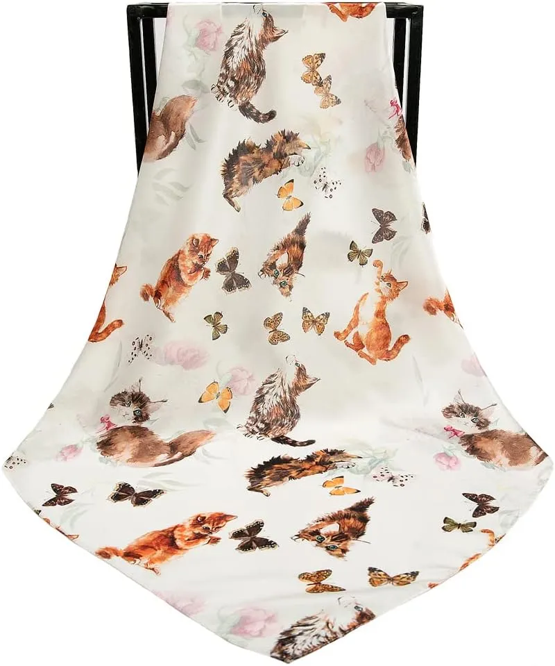 Silk Like Scarf Head Scarf Fashion Pattern Hair Scarf Design Neck Scarfs