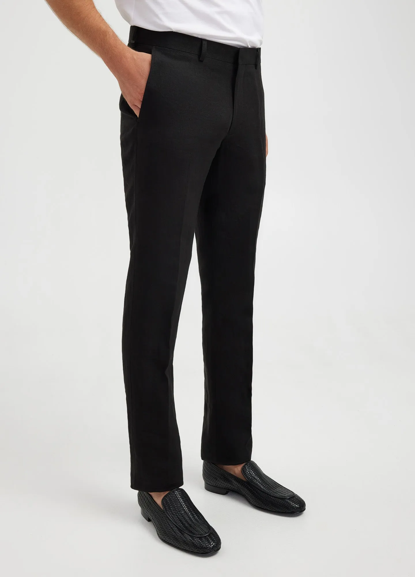 Soft Linen Pants Black