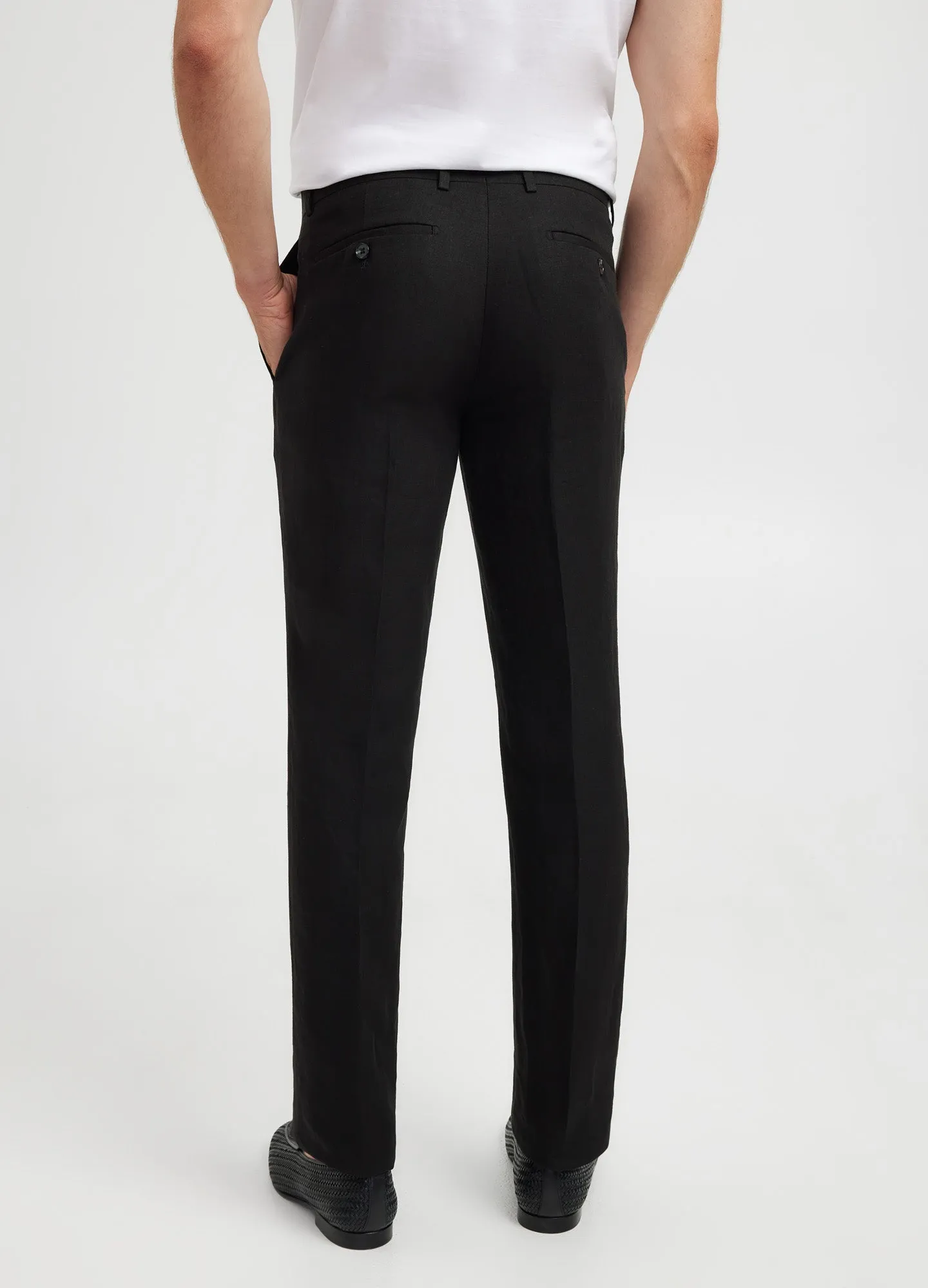 Soft Linen Pants Black