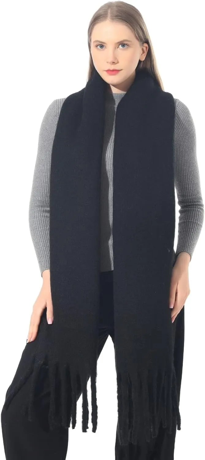 SUNDSGT Big Scarf Coloured Oversized Tassel Soft Fall Winter Thick Scarf Warm Shawl Women