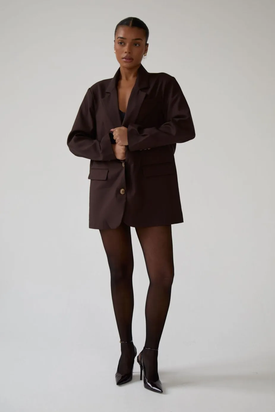 THE ULTIMATE BLAZER- DARK BROWN