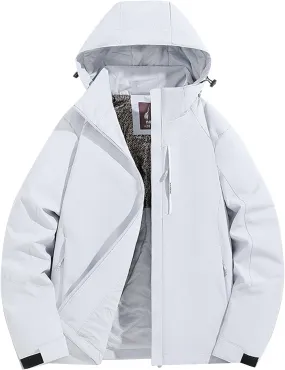 Windbreaker Jacket Women Waterproof Trench Coat Fleece Lined Travel Raincoat Outdoor Warm Rain Jackets