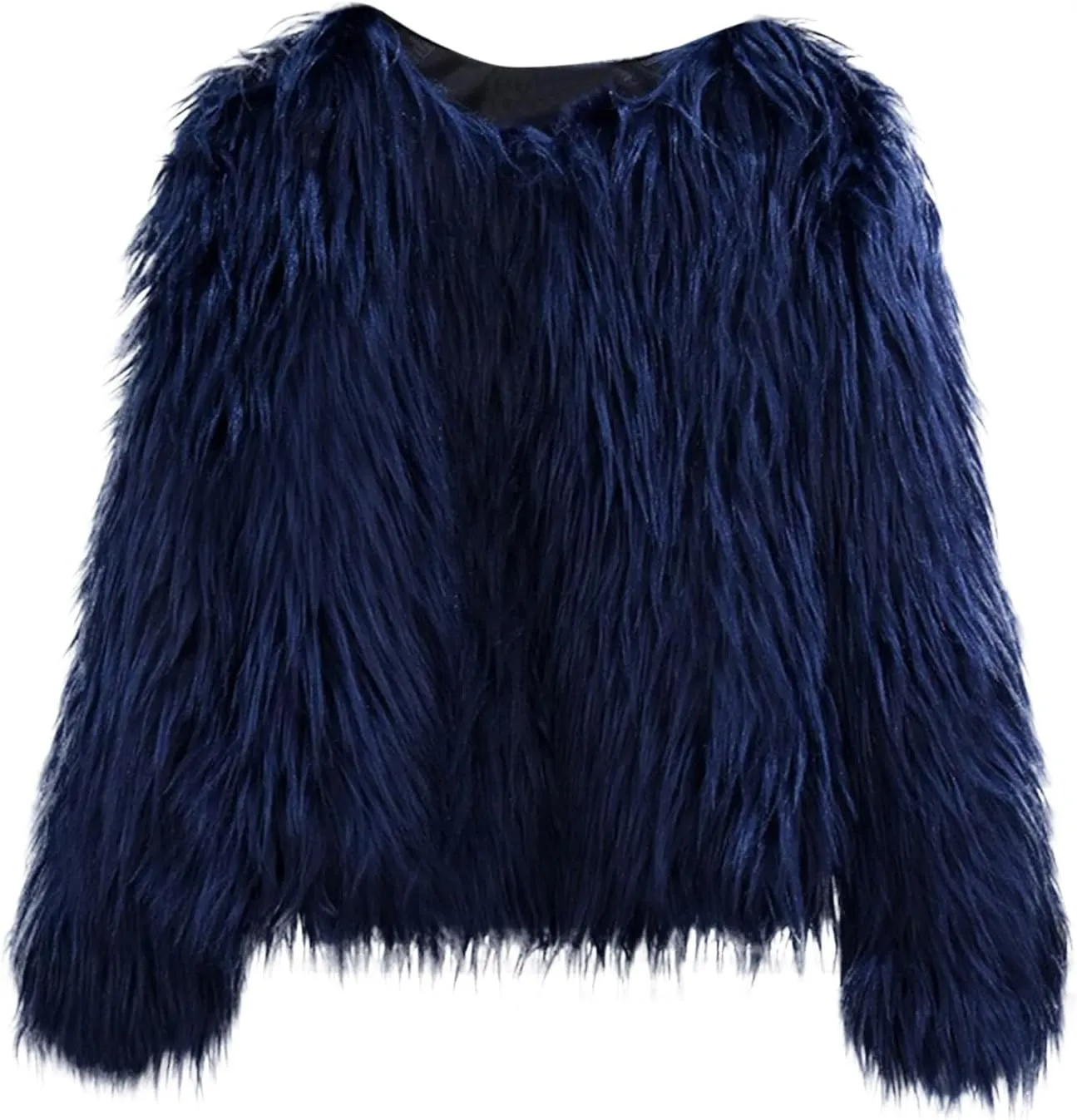 Women's 2024 Winter Coats Fleece Cropped Jacket Long Sleeve Fluffy Warm Coat Short Soft Shaggy Outerwear Fall Cardigan