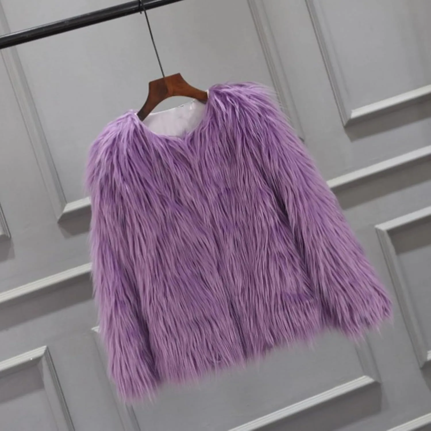 Women's 2024 Winter Coats Fleece Cropped Jacket Long Sleeve Fluffy Warm Coat Short Soft Shaggy Outerwear Fall Cardigan