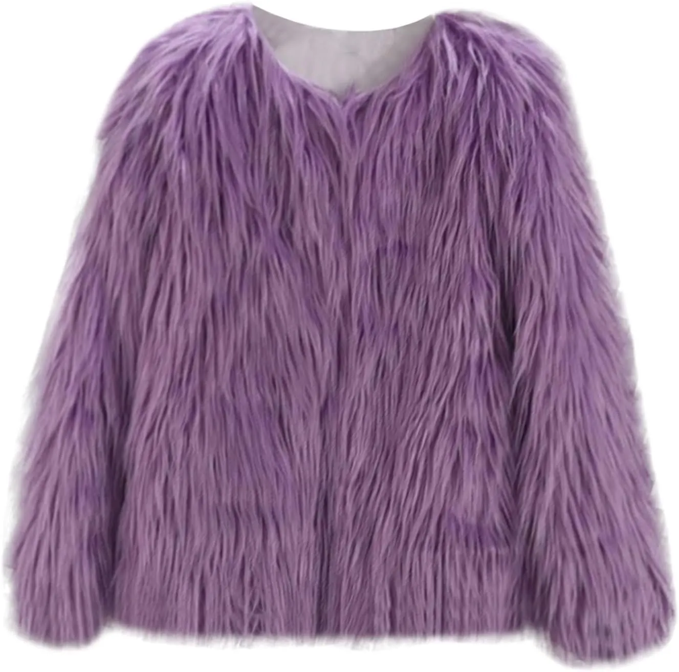 Women's 2024 Winter Coats Fleece Cropped Jacket Long Sleeve Fluffy Warm Coat Short Soft Shaggy Outerwear Fall Cardigan