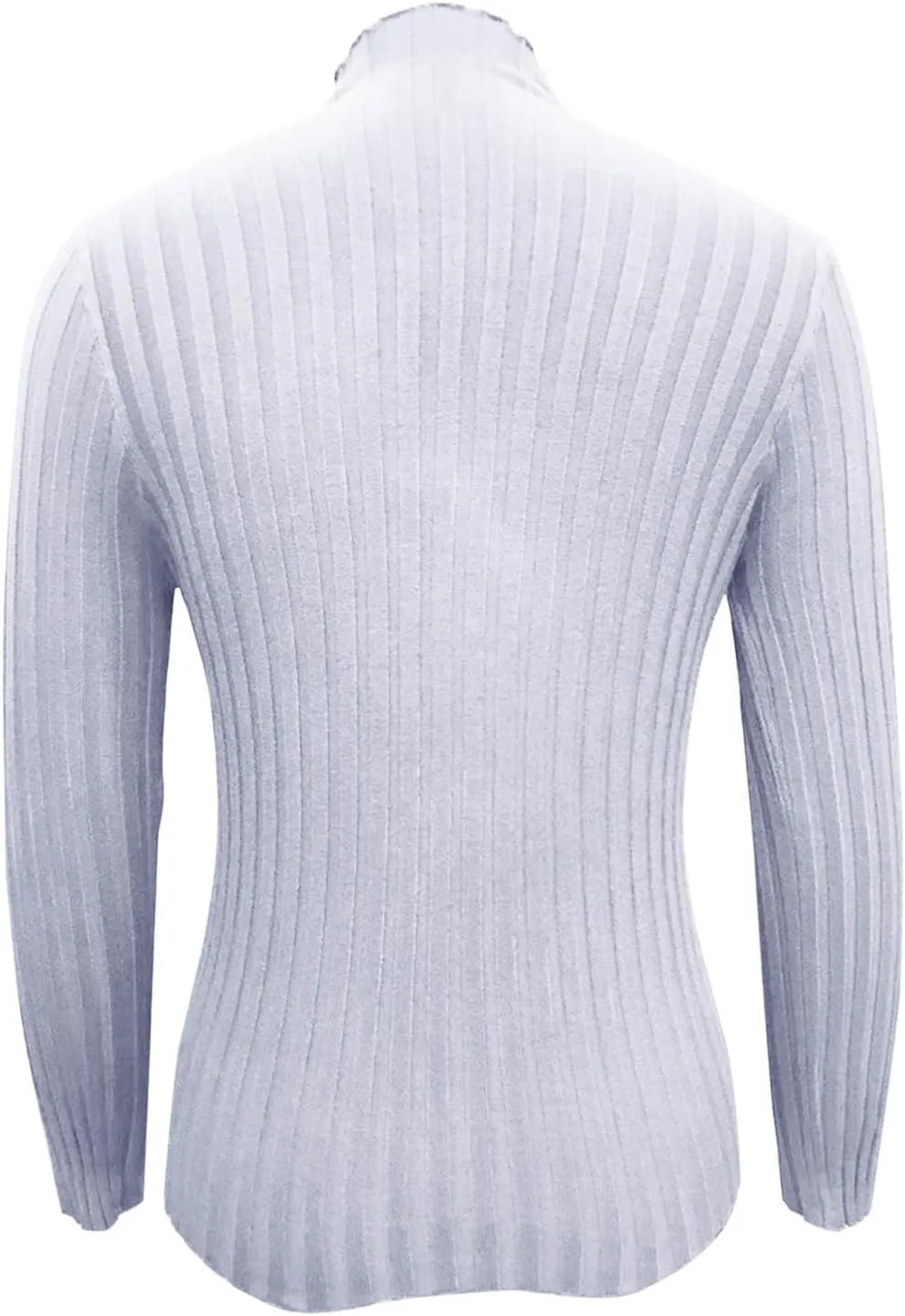 Womens Sweaters Turtleneck Ribbed Knitted Pullover Slim Fit Basic Sweater Casual Long Sleeve Knitwear Spring Jumper Tops