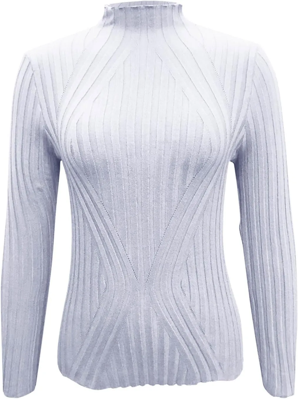 Womens Sweaters Turtleneck Ribbed Knitted Pullover Slim Fit Basic Sweater Casual Long Sleeve Knitwear Spring Jumper Tops