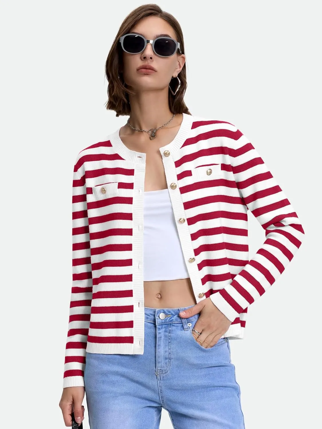 ZANZEA Cardigan Sweaters for Women 2024 Fall Winter Outfits Chunky Cropped Button Down Knit Sweater Jackets